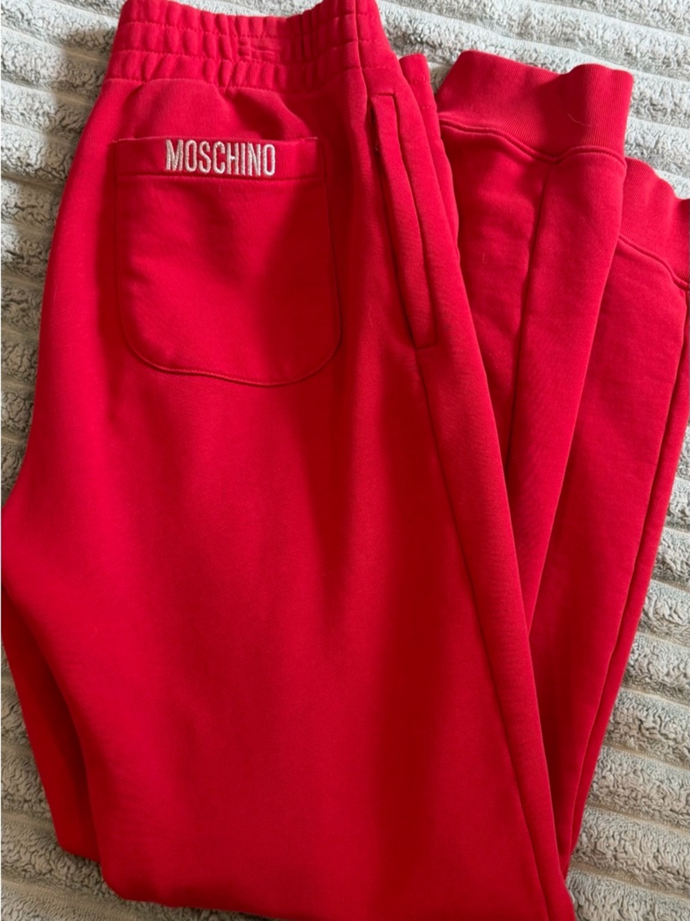 Moschino Bright Red Logo Joggers